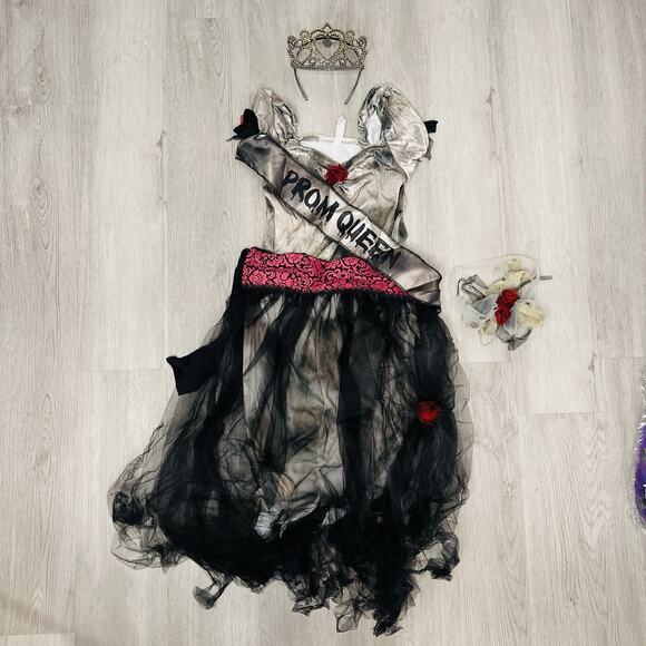 Prom Corpse Prom Queen Size M 8-10 Cosplay Girls Child Halloween Costume - Picture 2 of 8
